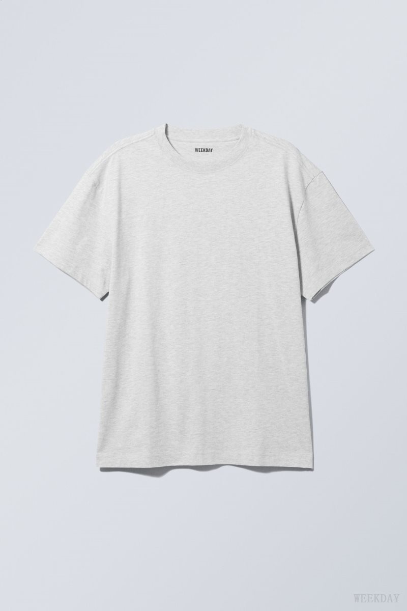 Weekday Oversized Heavyweight T-shirt Grey | LSAE2289