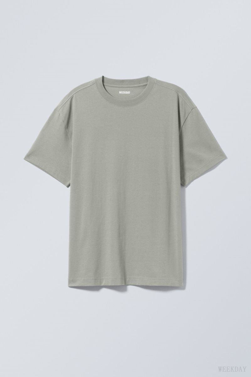 Weekday Oversized Heavyweight T-shirt Grey | QMLO5550