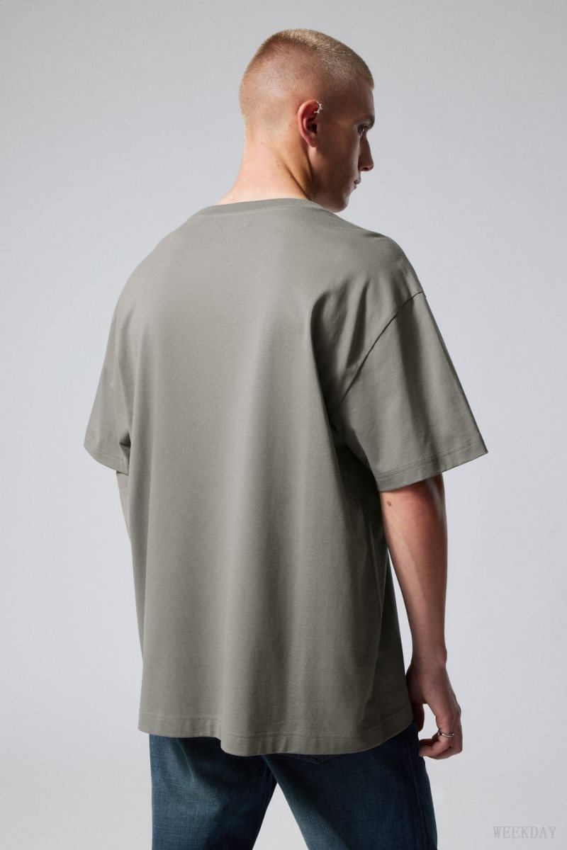 Weekday Oversized Heavyweight T-shirt Grey | QMLO5550