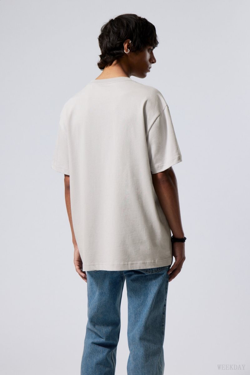 Weekday Oversized Heavyweight T-shirt Grey | MFJO8650