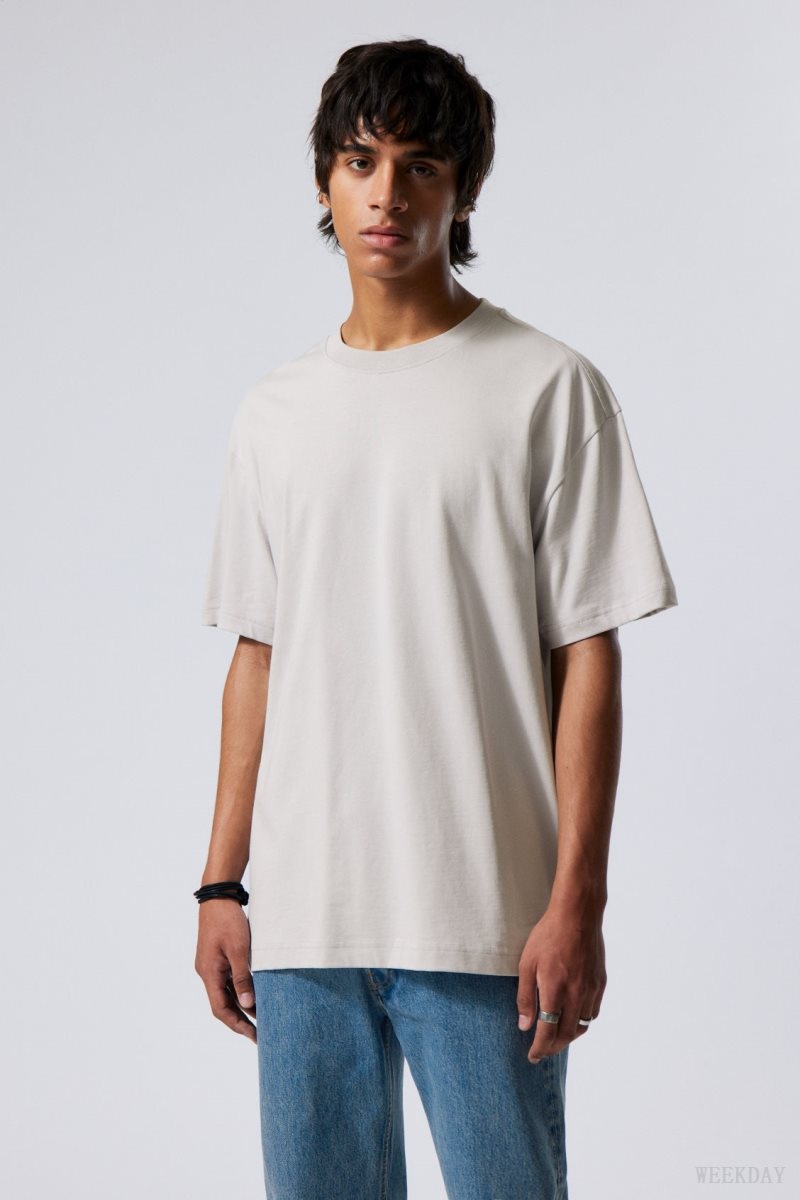 Weekday Oversized Heavyweight T-shirt Grey | MFJO8650