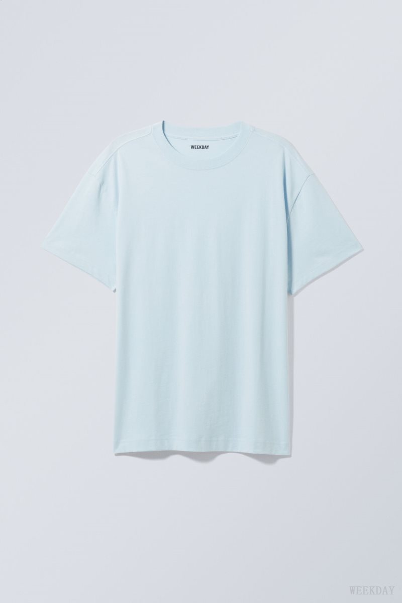 Weekday Oversized Heavyweight T-shirt Light Blue | SKCY1718