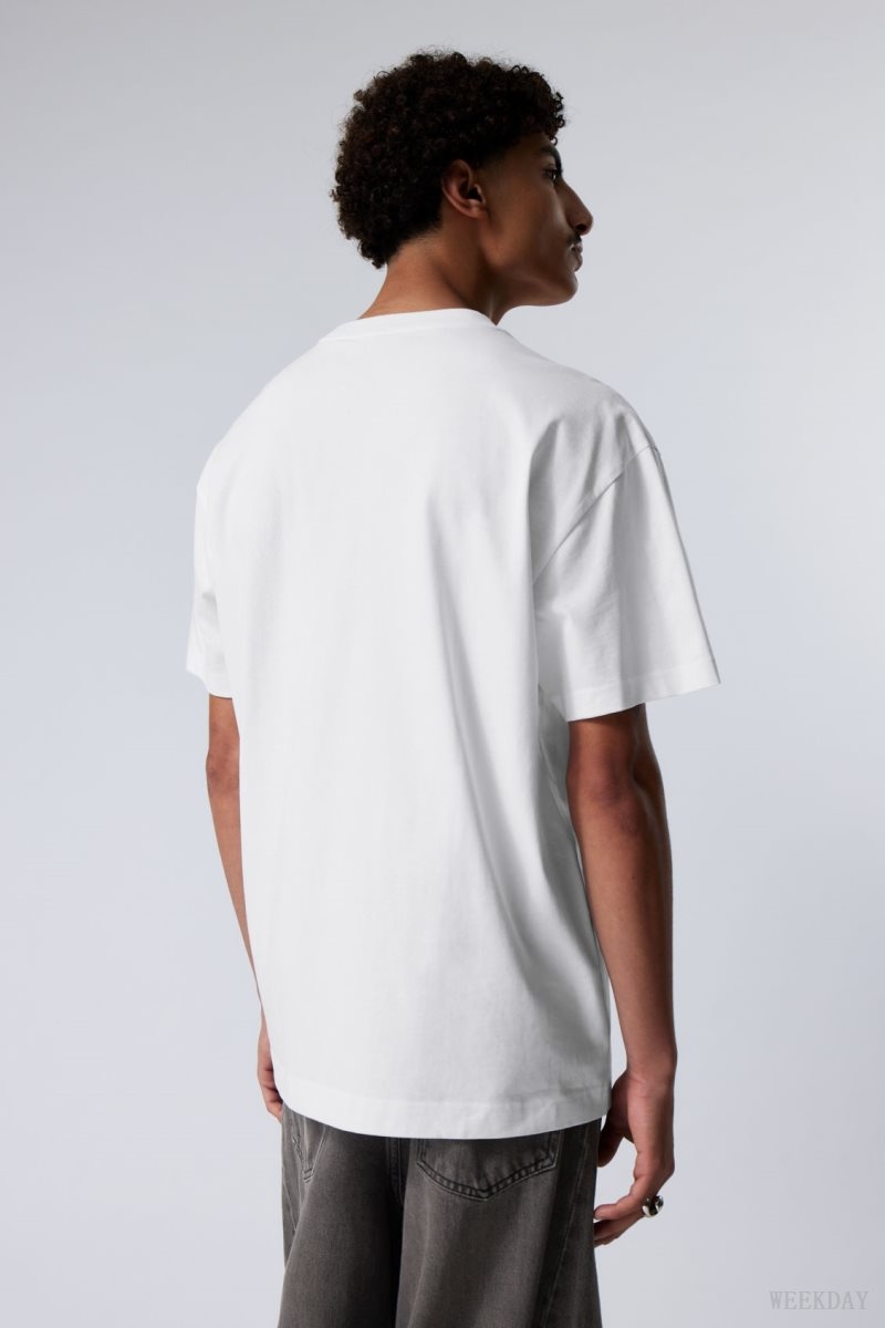 Weekday Oversized Heavyweight T-shirt White | NIGW8326