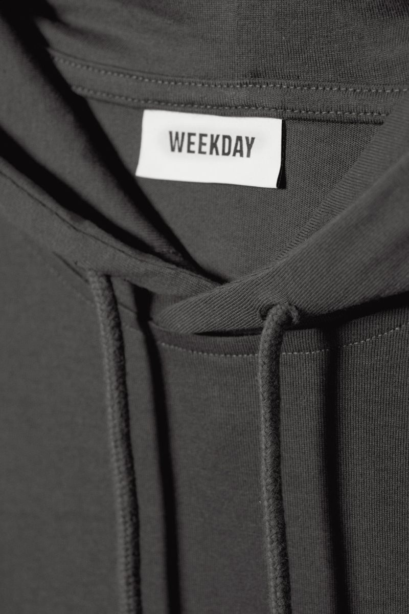 Weekday Oversized Hooded Long Sleeve Dark Grey | UNZI4975