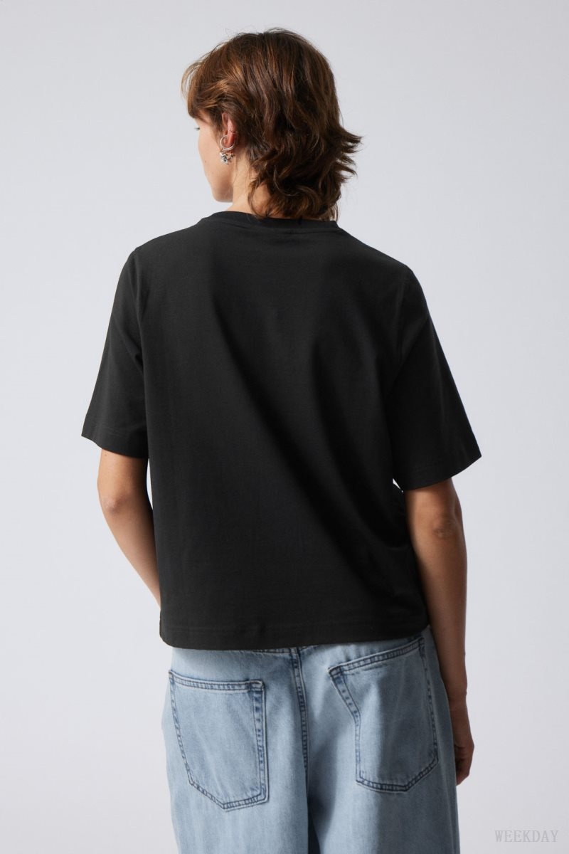 Weekday Perfect Boxy T-shirt Black | HSEQ6631