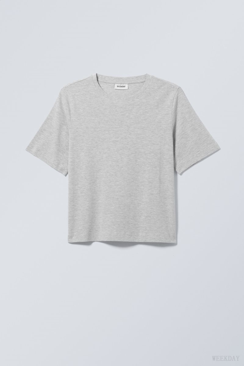 Weekday Perfect Boxy T-shirt Light Grey | KABD3922