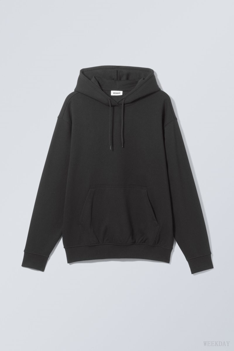 Weekday Relaxed Heavy Hoodie Black | ERRC0546