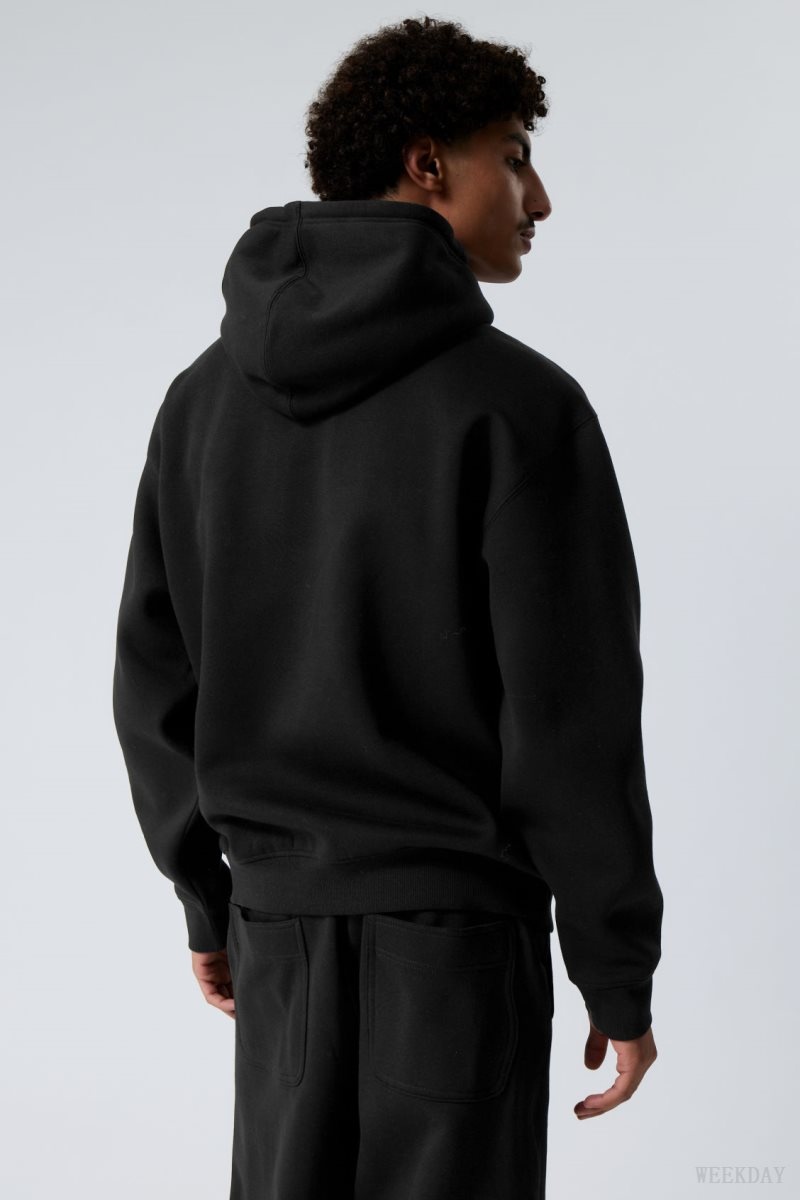 Weekday Relaxed Heavy Hoodie Black | ERRC0546