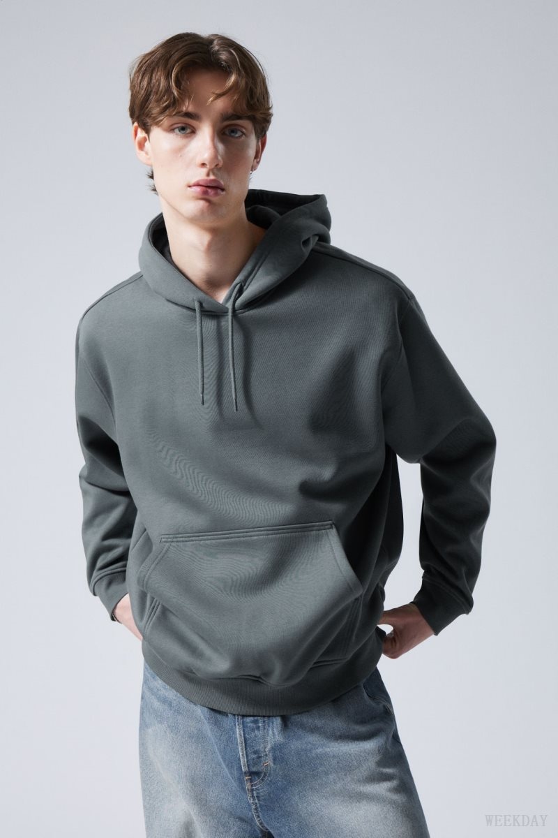 Weekday Relaxed Heavy Hoodie Dark Turquoise | EJQW6733