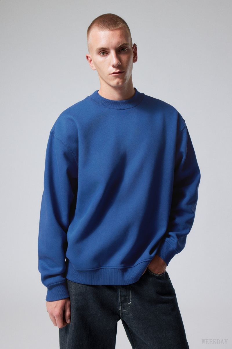 Weekday Relaxed Heavyweight Sweatshirt Blue | PJZG7788