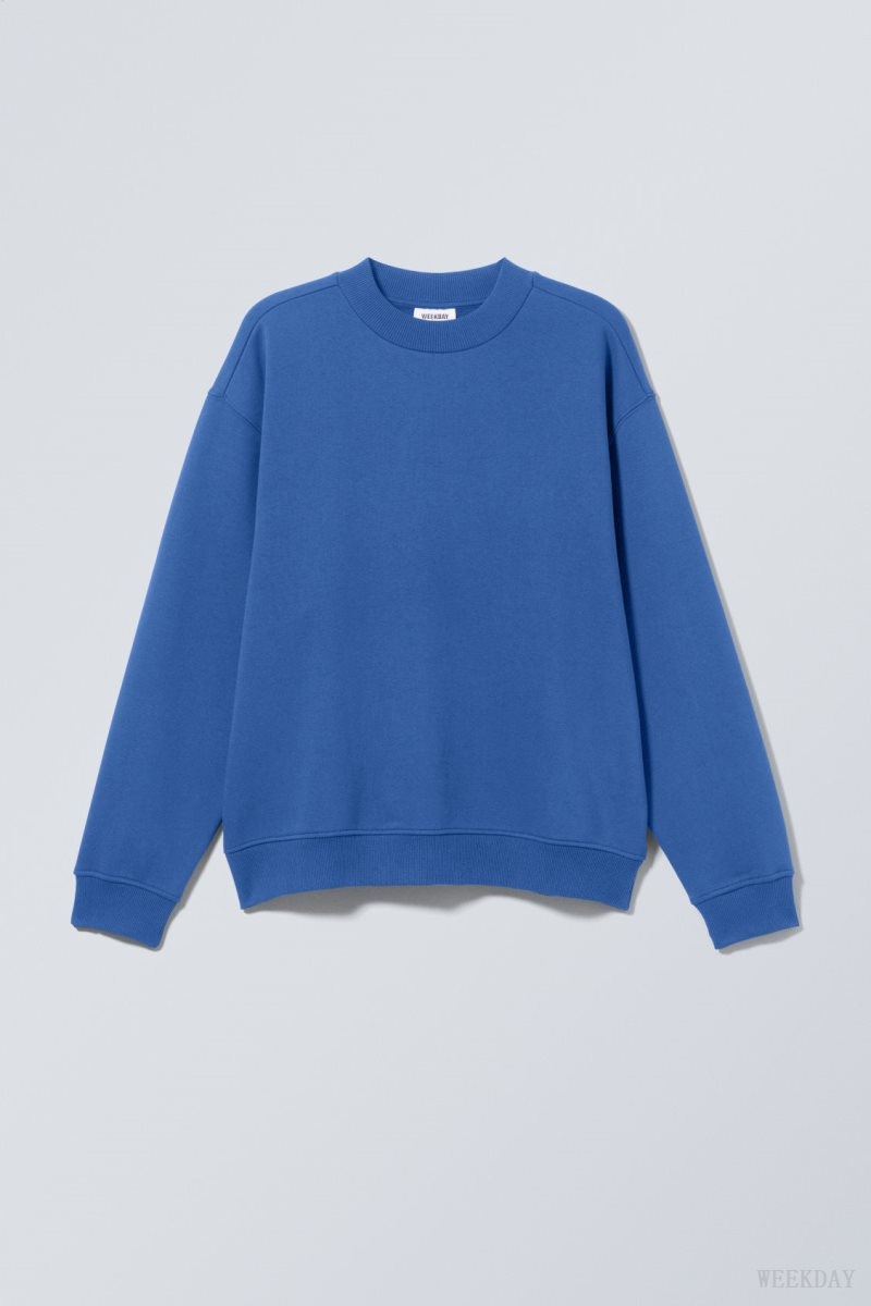 Weekday Relaxed Heavyweight Sweatshirt Blue | PJZG7788