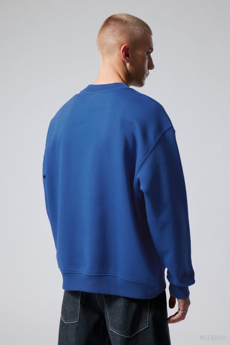 Weekday Relaxed Heavyweight Sweatshirt Blue | PJZG7788