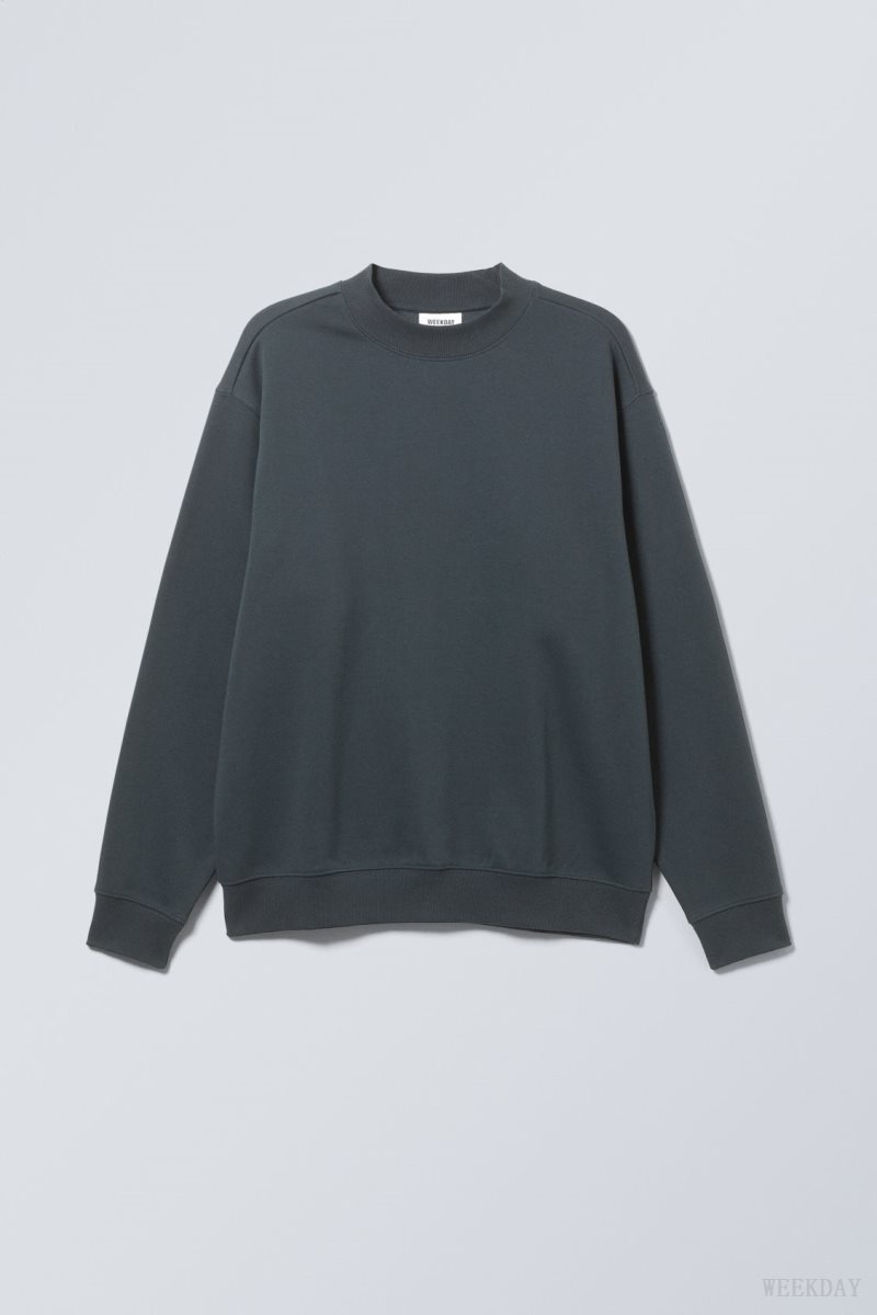 Weekday Relaxed Heavyweight Sweatshirt Dark Grey | NMFZ2101