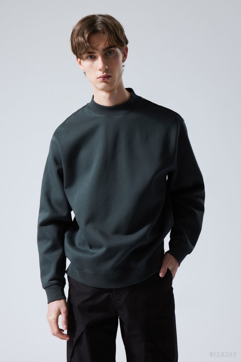 Weekday Relaxed Heavyweight Sweatshirt Dark Grey | NMFZ2101