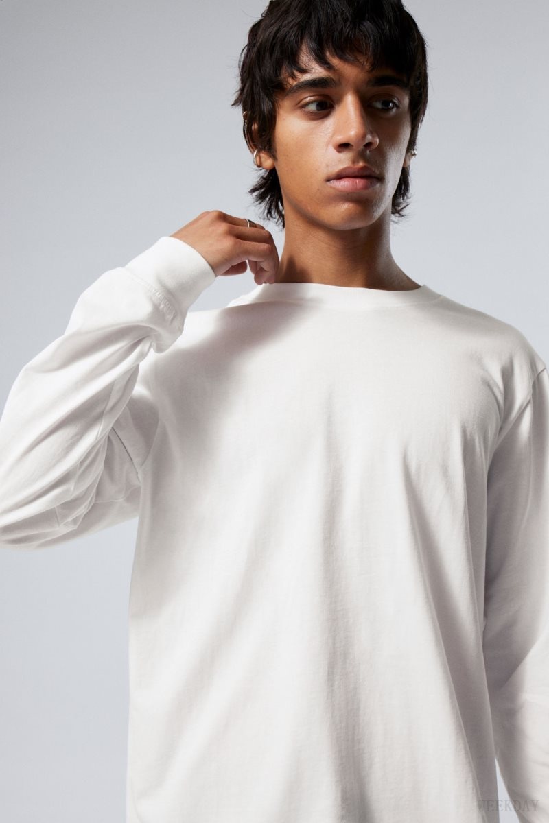 Weekday Relaxed Midweight Long Sleeve White | DXOG0684