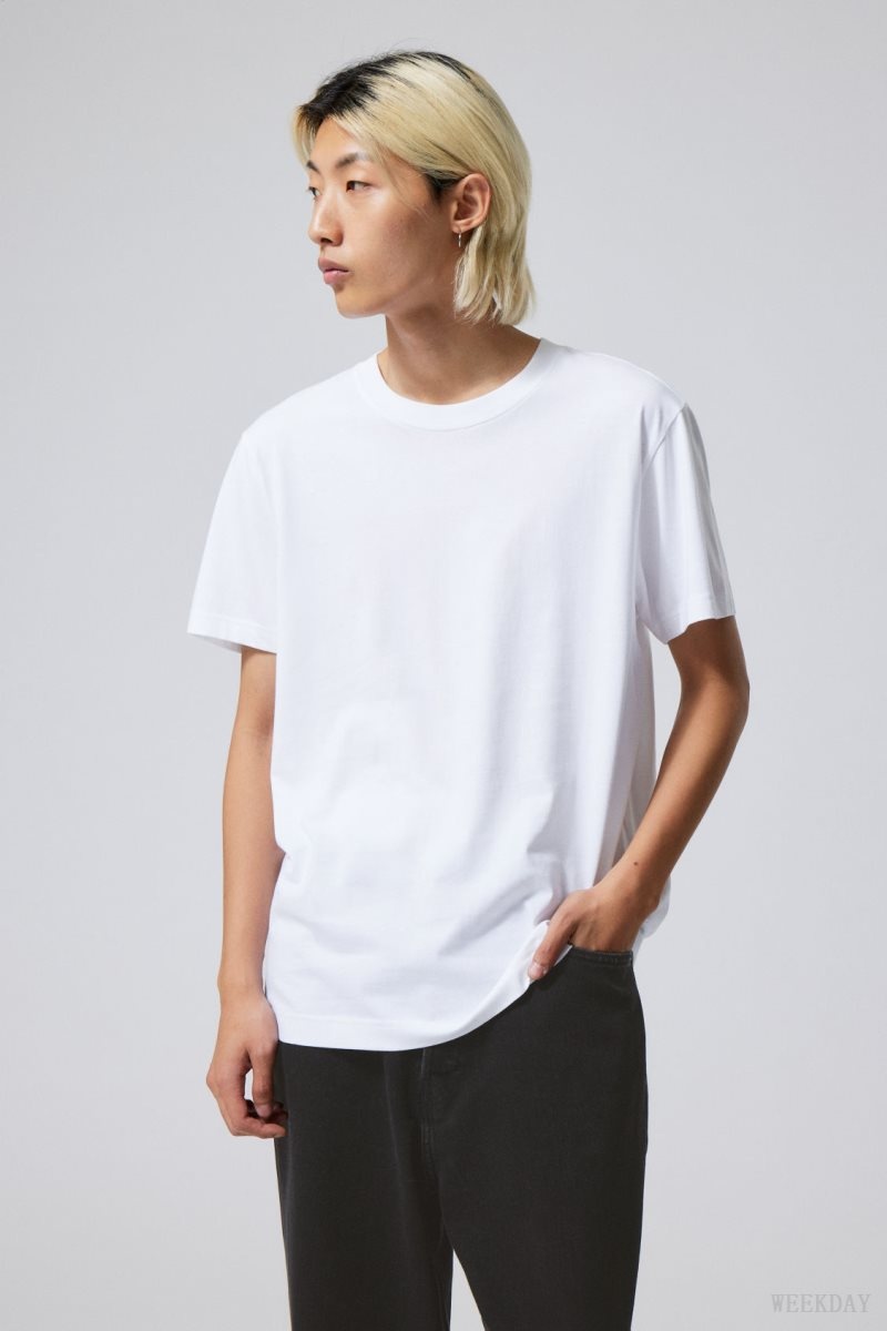 Weekday Relaxed Midweight T-shirt White | ZHWP1138