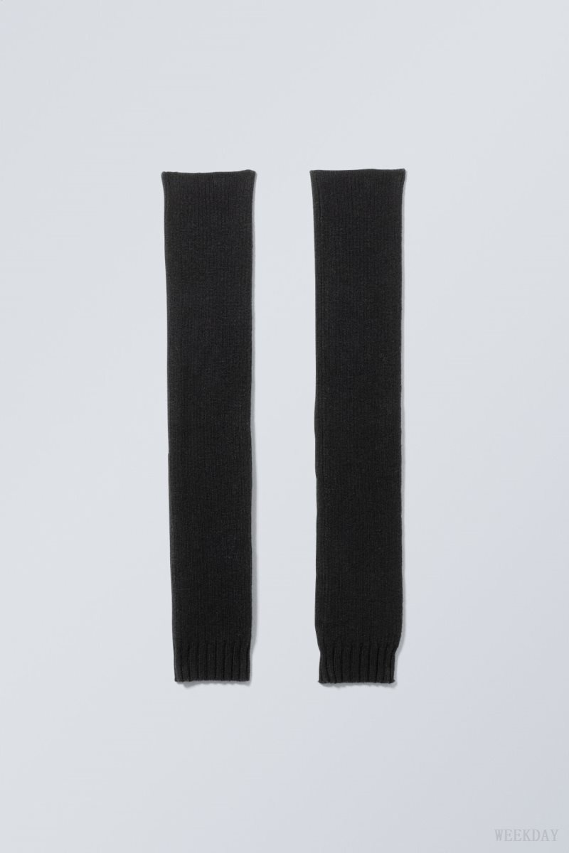 Weekday Rib Knit Leg Warmers Black | FSFK1216