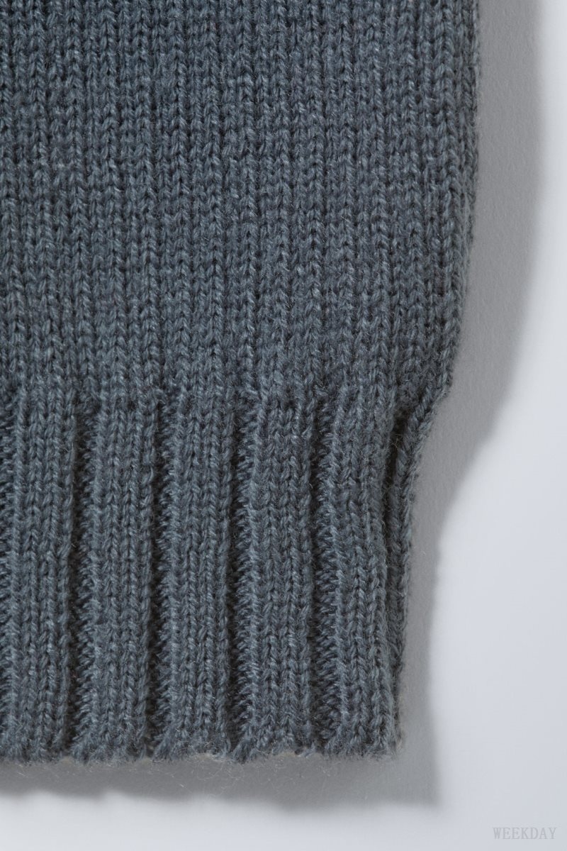 Weekday Rib Knit Leg Warmers Blue | ITSO1348