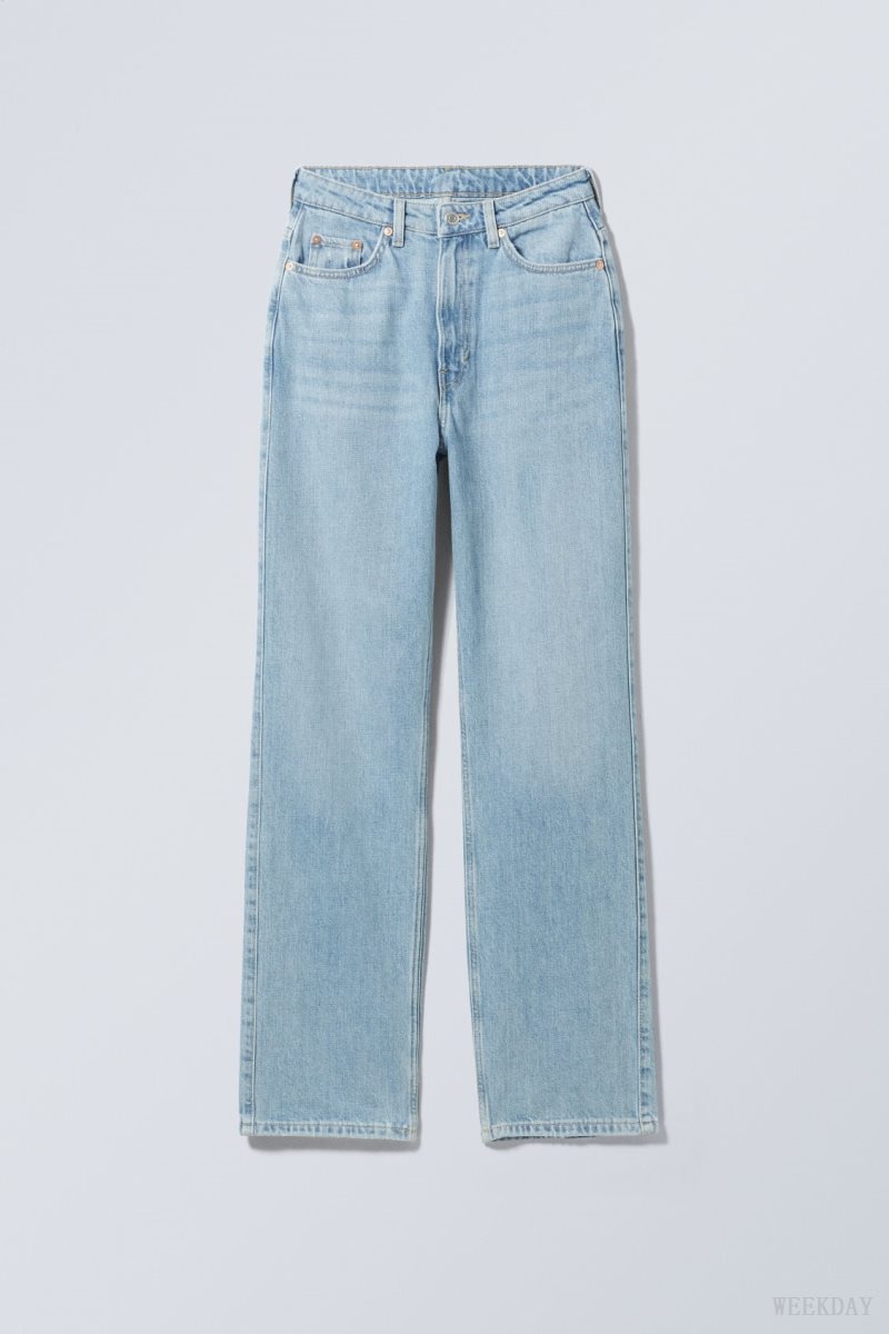 Weekday Rowe Extra High Straight Jeans Blue | IUNW0903