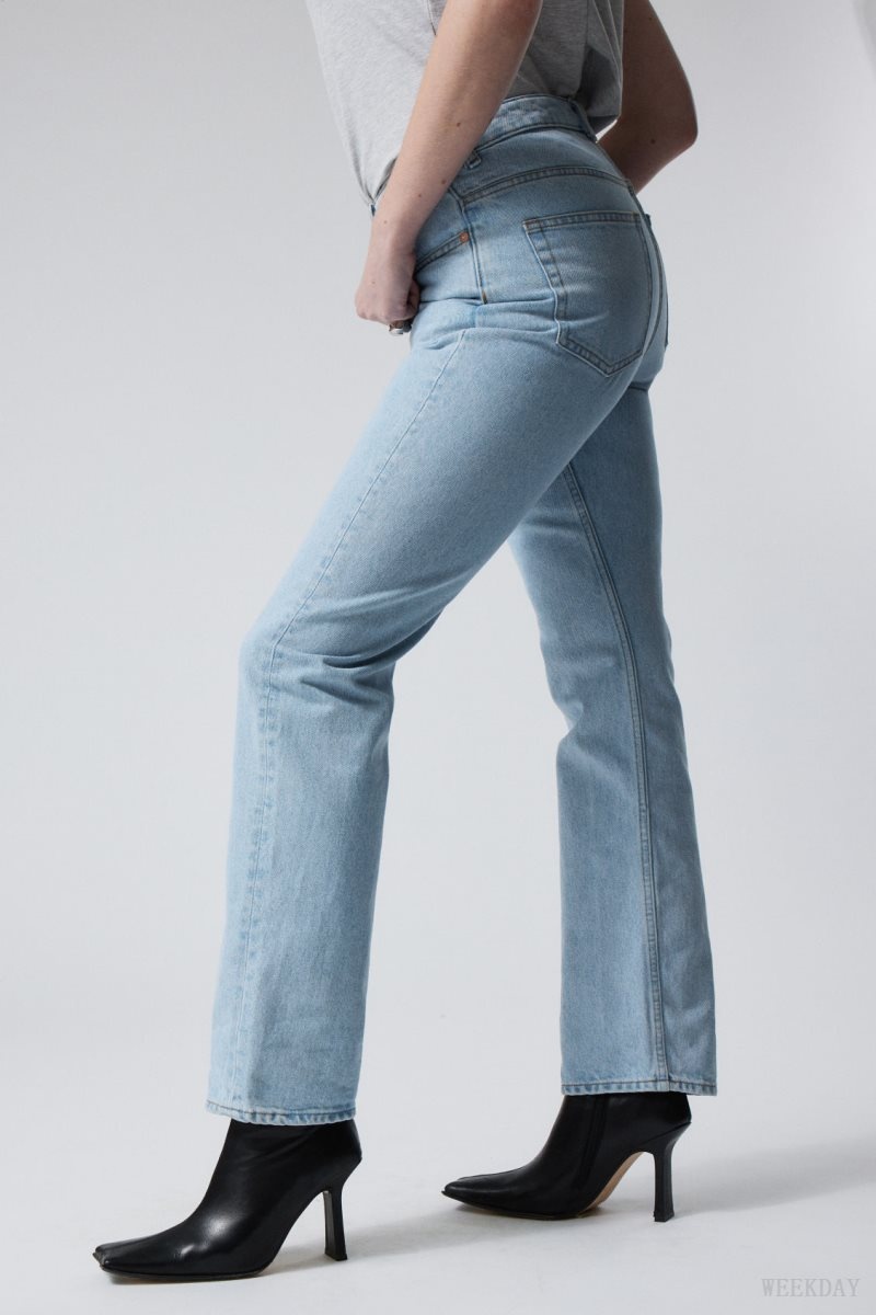 Weekday Rowe Extra High Straight Jeans Blue | IUNW0903