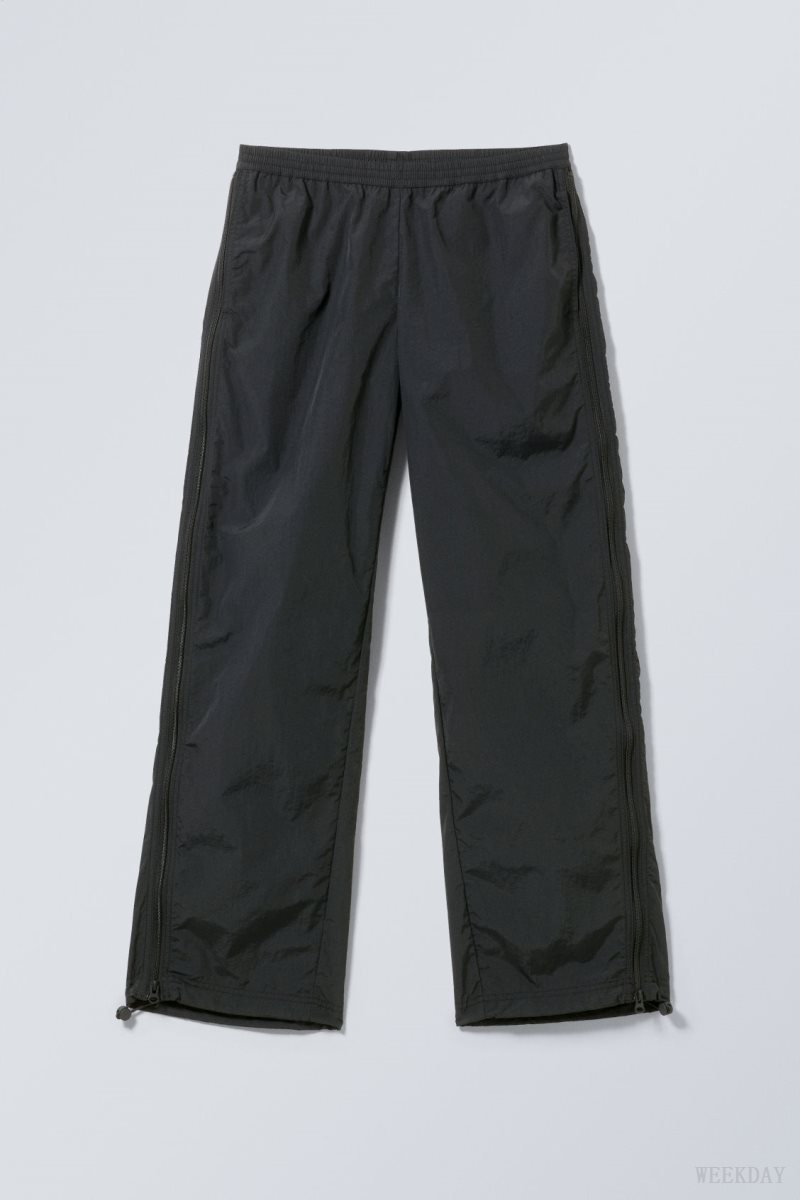 Weekday Simona Side Zip Track Trousers Black | JKDV2678