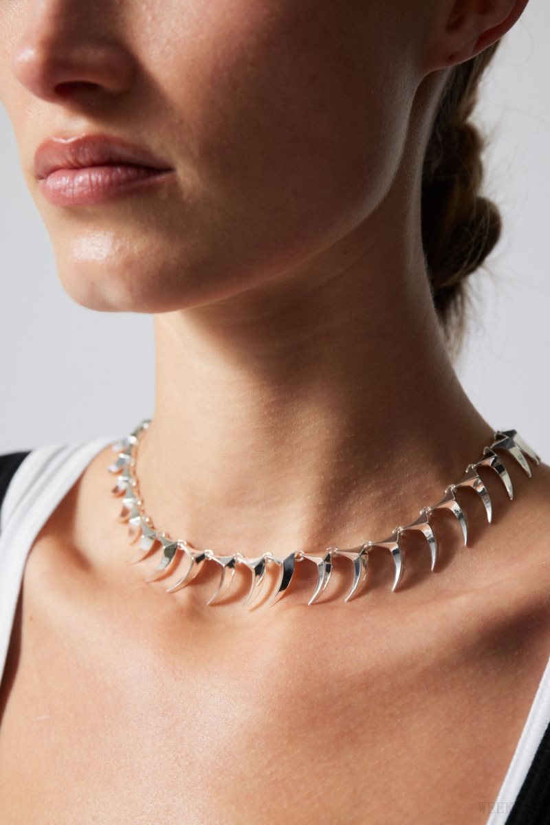 Weekday Slay Necklace Silver | QYTI8920