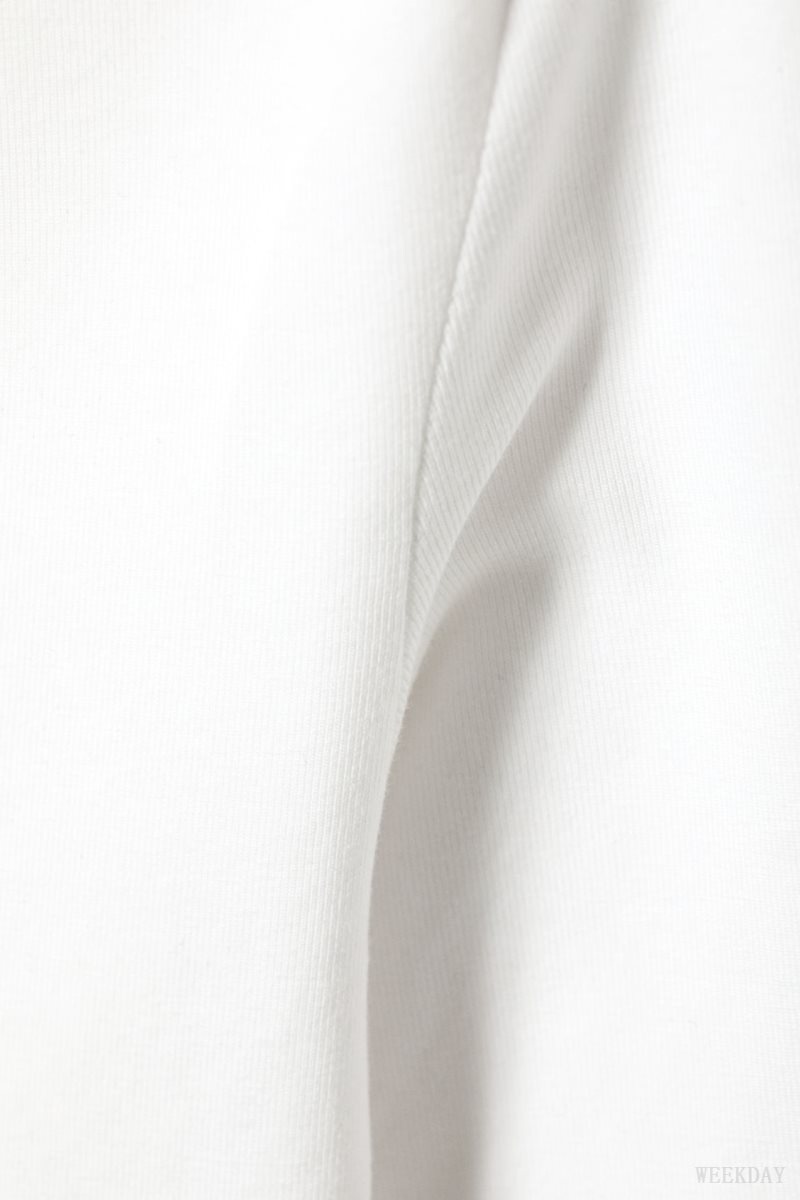 Weekday Slim Fitted Long Sleeve White | EYXT1204