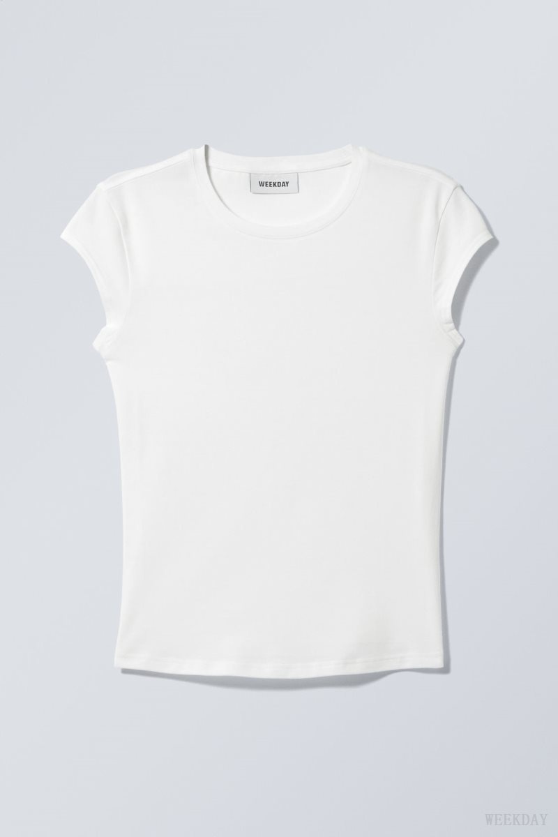 Weekday Slim Fitted Top White | JSJM6411