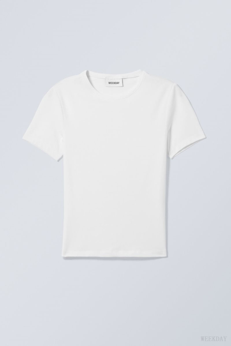 Weekday Slim Fitted T-shirt White | PYDL2621