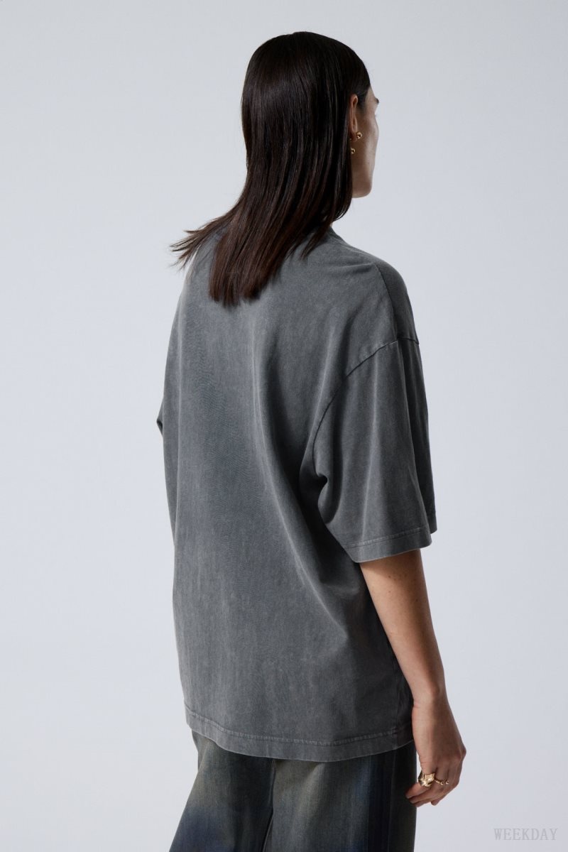 Weekday Soft Oversized T-shirt Blue | NHHD6403