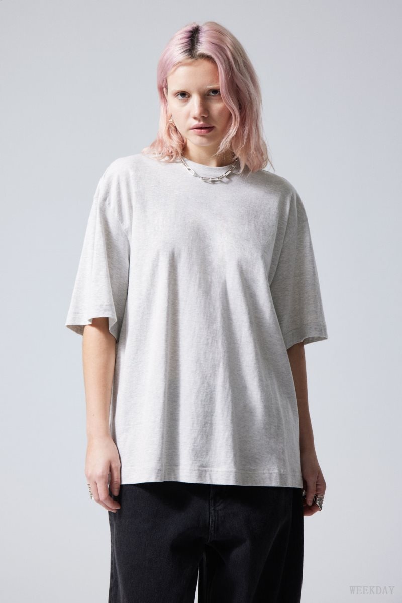 Weekday Soft Oversized T-shirt Light Grey | XGFE0572