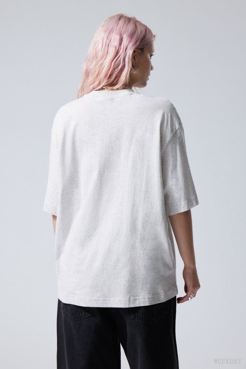 Weekday Soft Oversized T-shirt Light Grey | XGFE0572