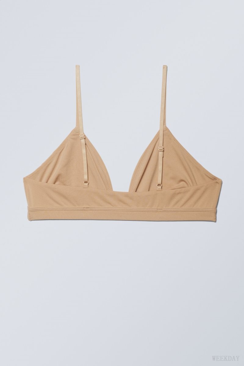 Weekday Soft Triangle Bralette Soul Beige | SJZH5111