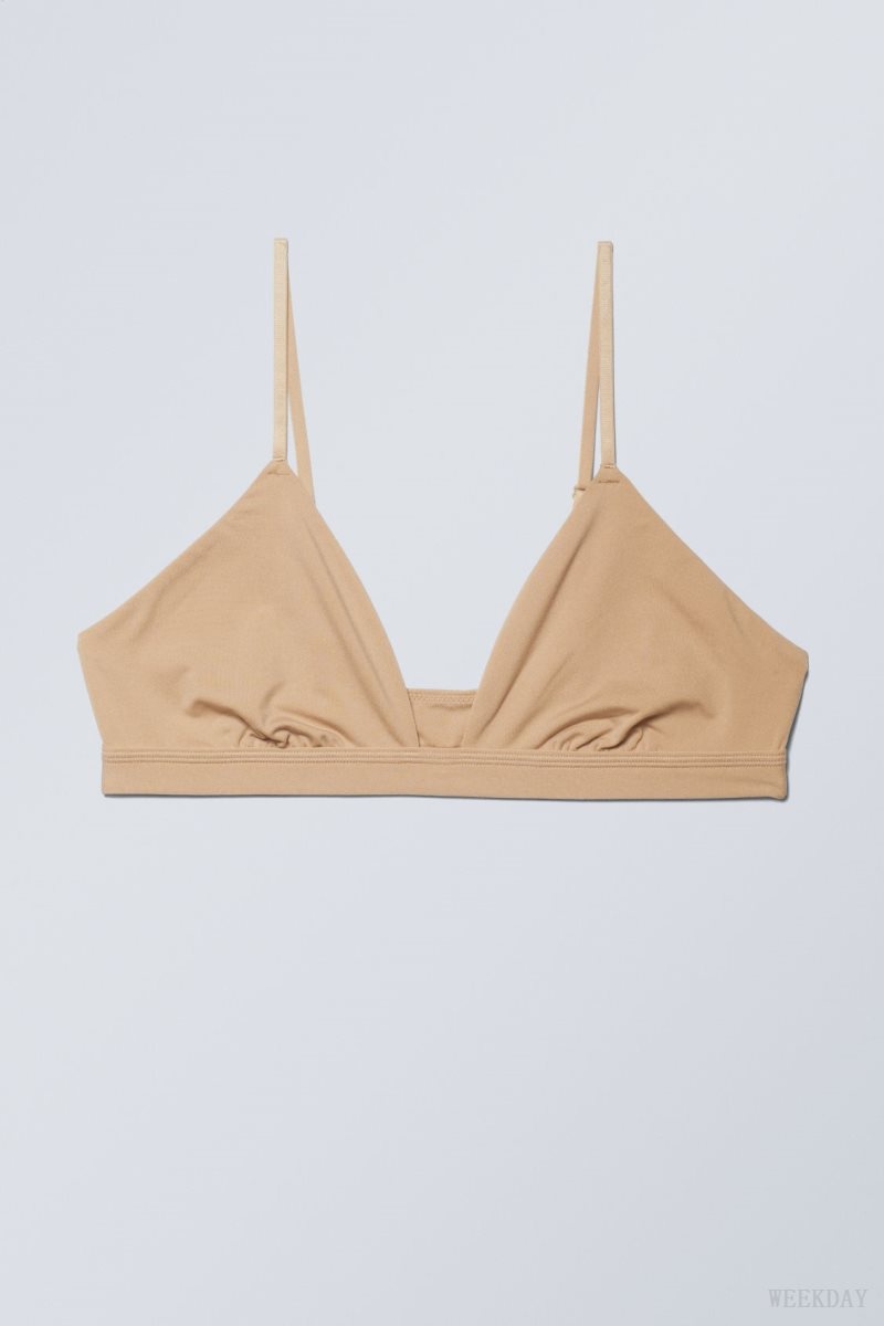 Weekday Soft Triangle Bralette Soul Beige | SJZH5111