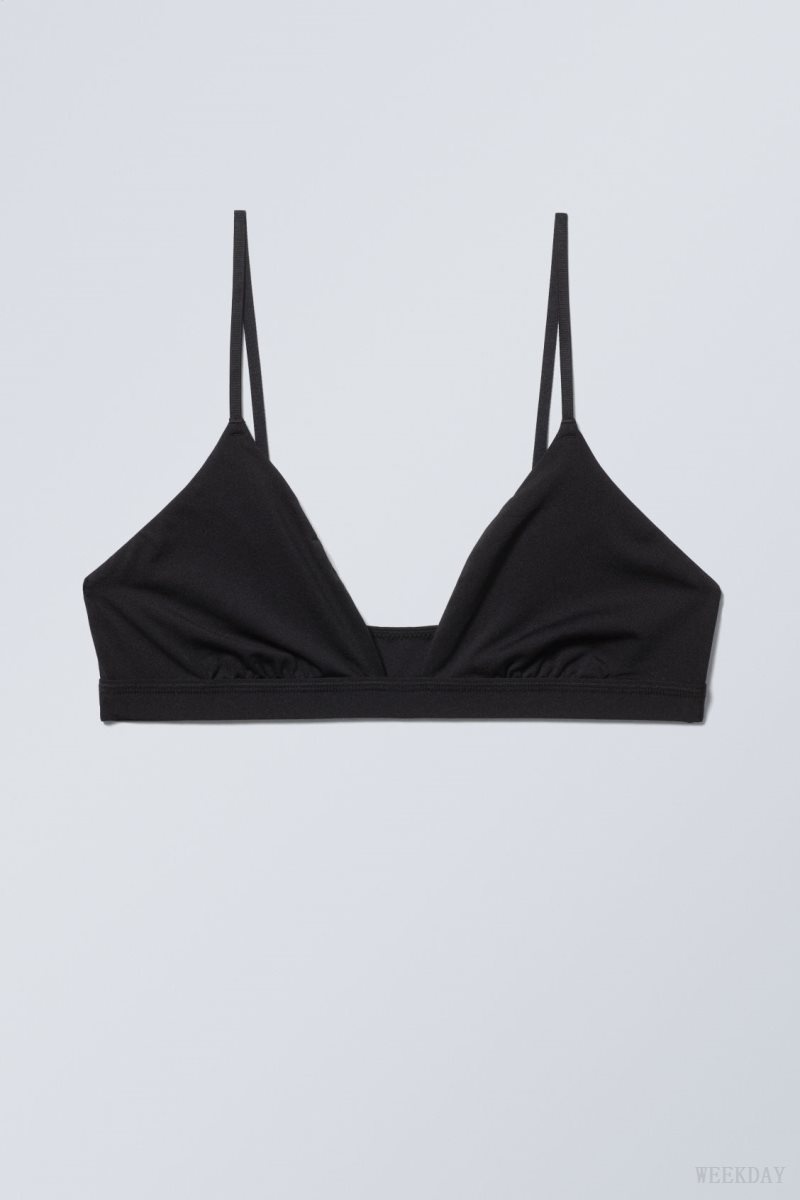 Weekday Soft Triangle Bralette Soul Black | KPUE5077