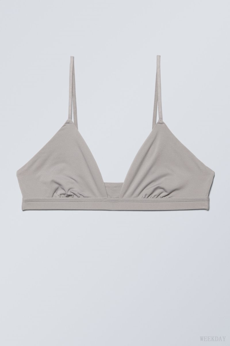 Weekday Soft Triangle Bralette Soul Light Grey | EQIQ3611