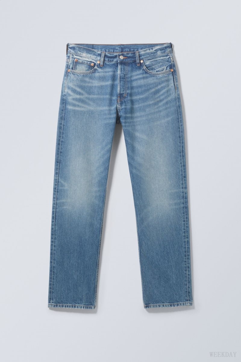 Weekday Space Relaxed Straight Jeans Blue | UQFL5949