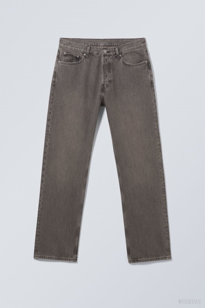 Weekday Space Relaxed Straight Jeans Dark Grey | UIWQ5372