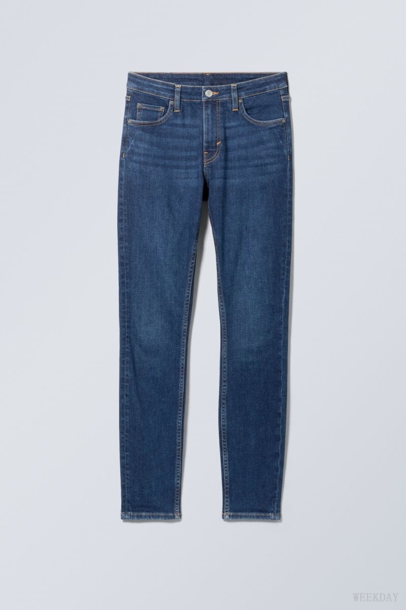 Weekday Spare Mid Skinny Jeans Blue | AIFX6316