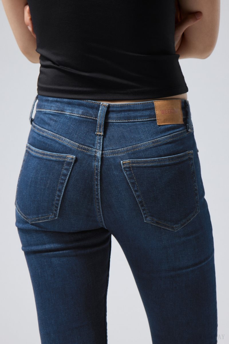 Weekday Spare Mid Skinny Jeans Blue | AIFX6316