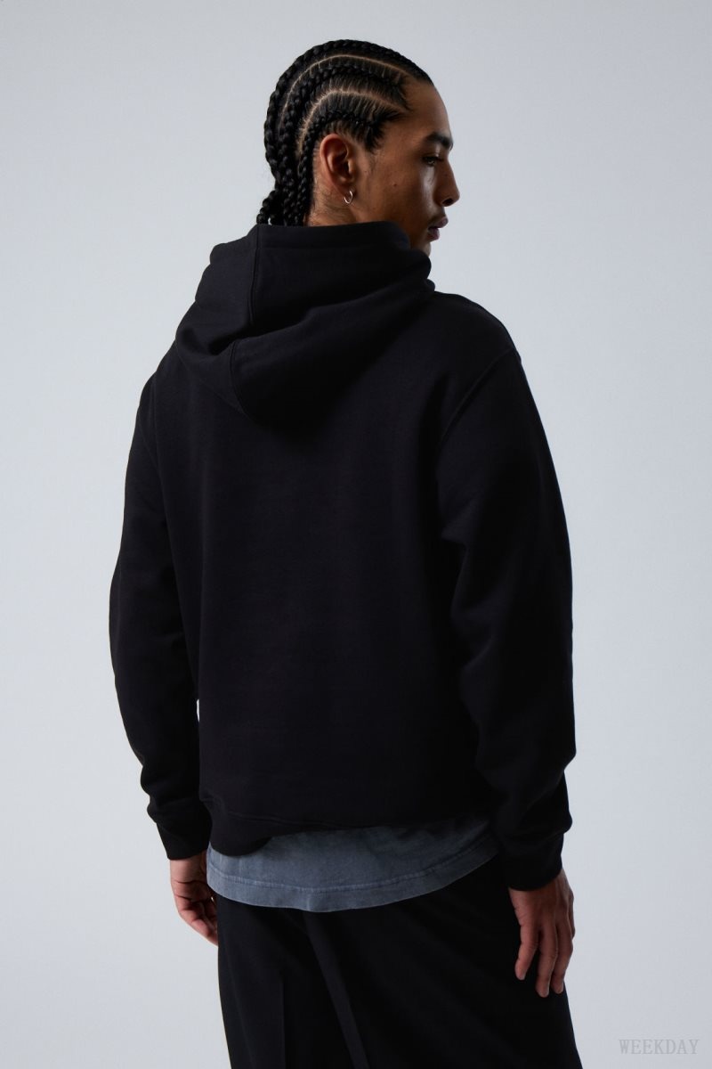 Weekday Standard Midweight Hoodie Black | XPMN8066