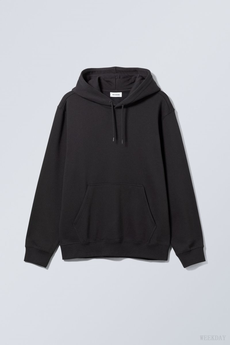 Weekday Standard Midweight Hoodie Black | XPMN8066