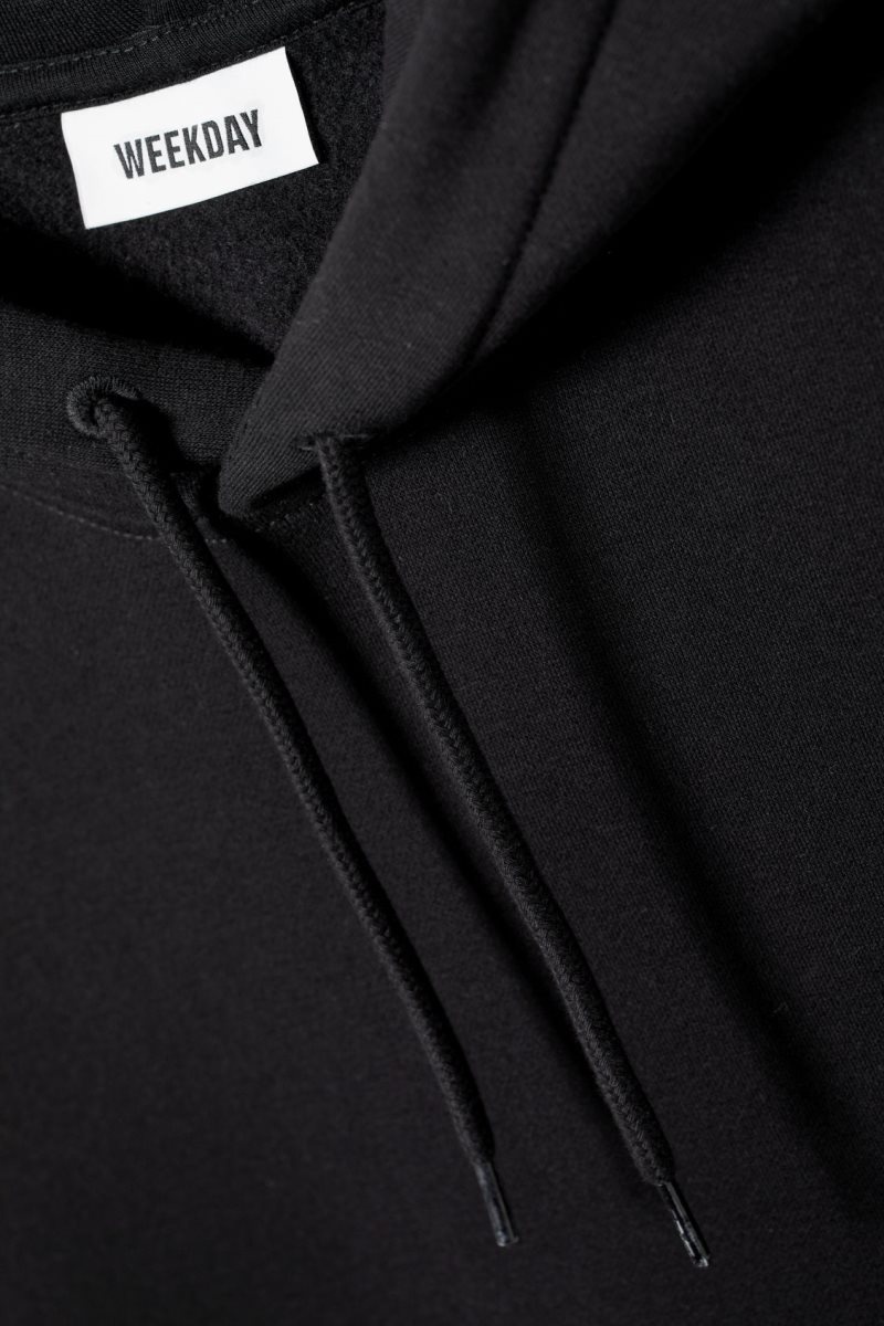 Weekday Standard Midweight Hoodie Black | XPMN8066