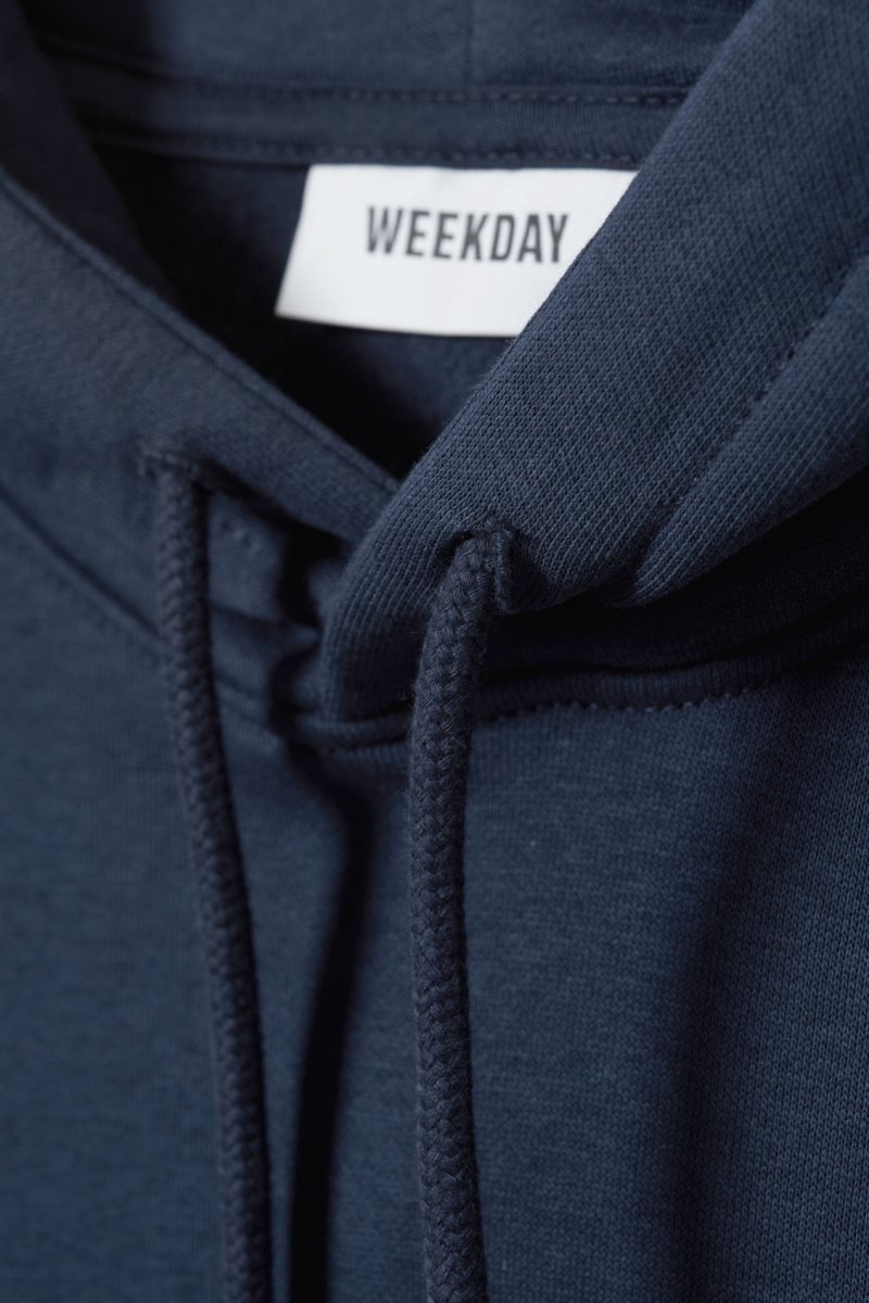 Weekday Standard Midweight Hoodie Dark Blue | PRIJ5531