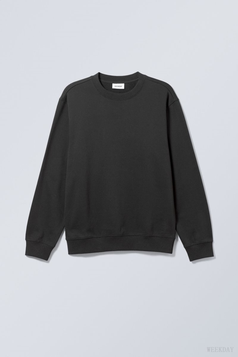 Weekday Standard Midweight Sweatshirt Black | GMHI2484