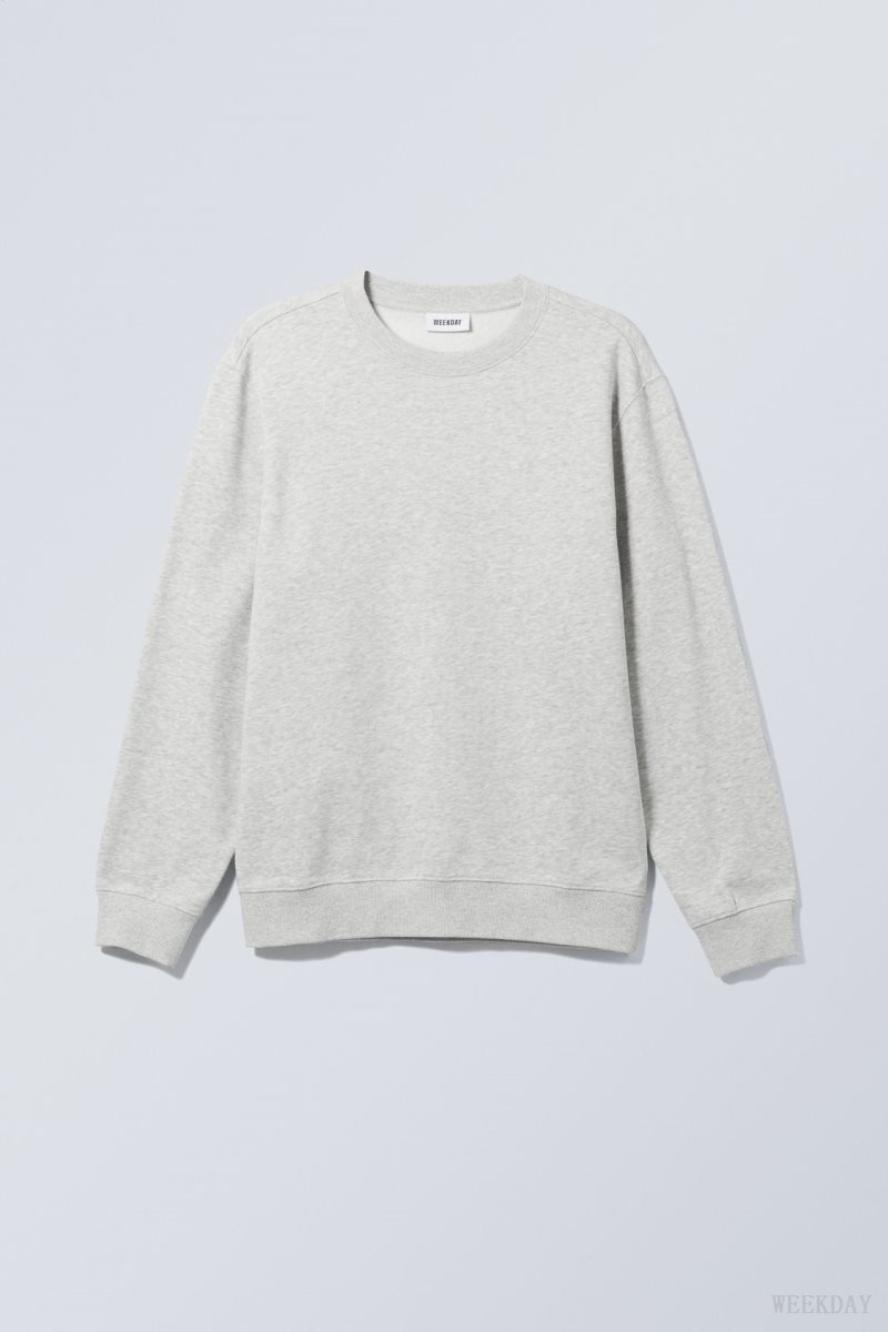 Weekday Standard Midweight Sweatshirt Grey | NZLA2571