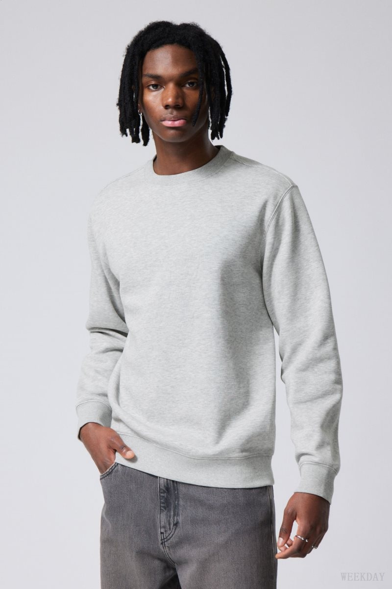 Weekday Standard Midweight Sweatshirt Grey | NZLA2571