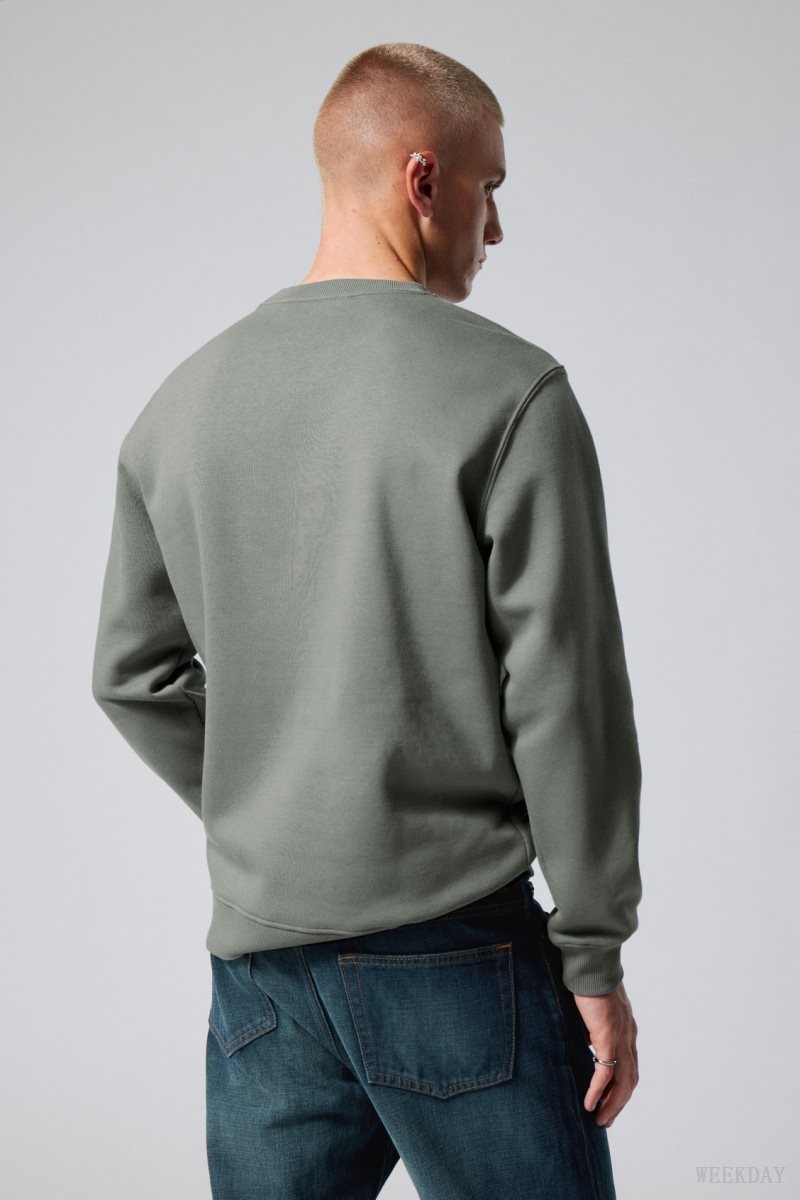 Weekday Standard Midweight Sweatshirt Khaki | RLLW2410