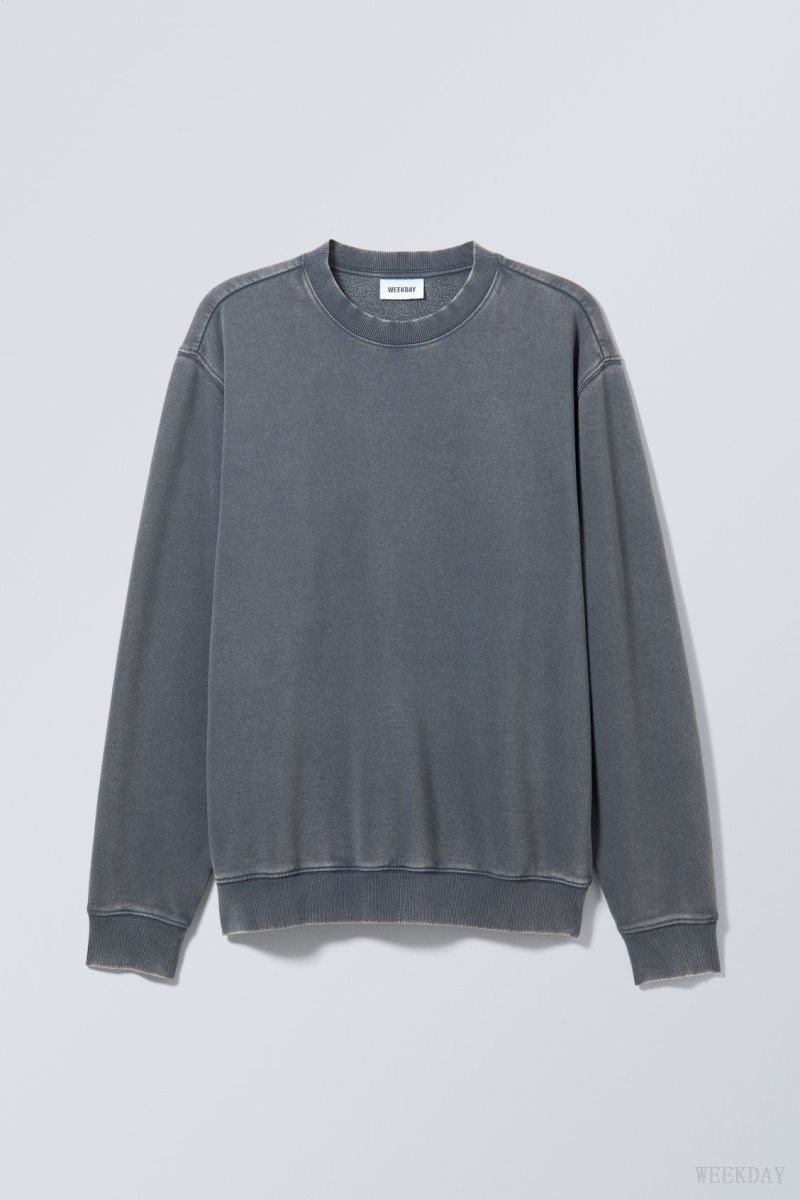 Weekday Standard Midweight Sweatshirt Navy | BXBC8601