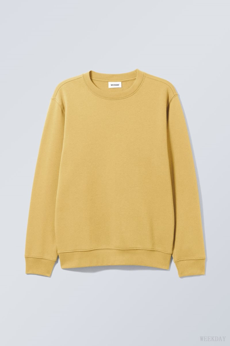 Weekday Standard Midweight Sweatshirt Yellow | QYSF4039